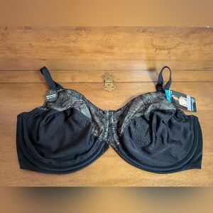 Bali Perfectly Glamorous Minimizer Underwired Black and Tan Bra 40DDD